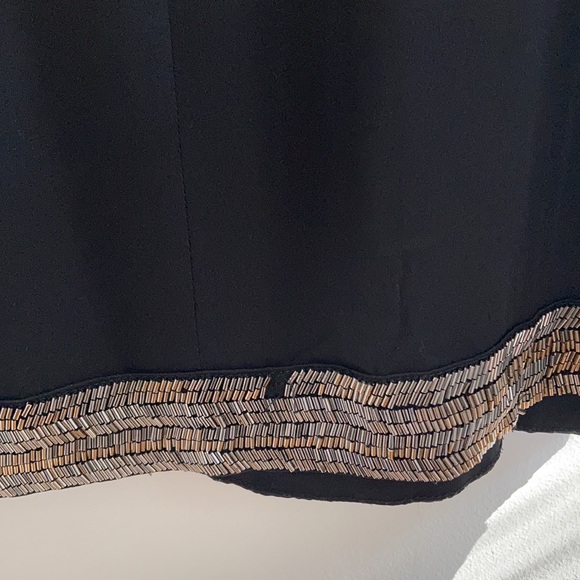 Alice + Olivia Black Retro Silk Bead Embroidered Cocktail Mini Dress Size Small - Picture 10 of 14